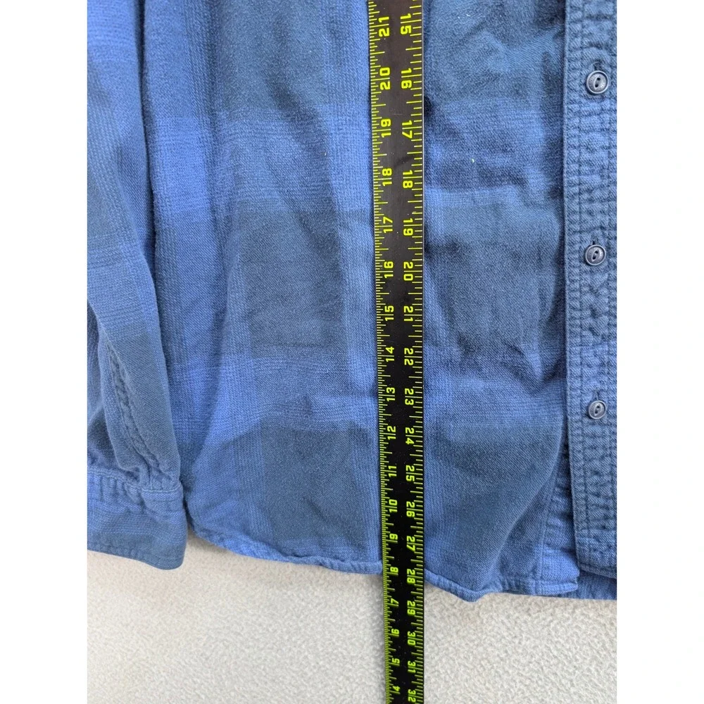 Levi's Plaid Flannel Button Down Long Sleeve Shirt Men's XL Blue Cotton Western